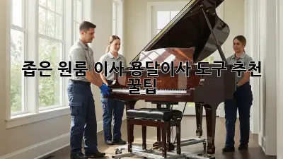 좁은 원룸 이사, 용달이사 도구 추천 꿀팁!